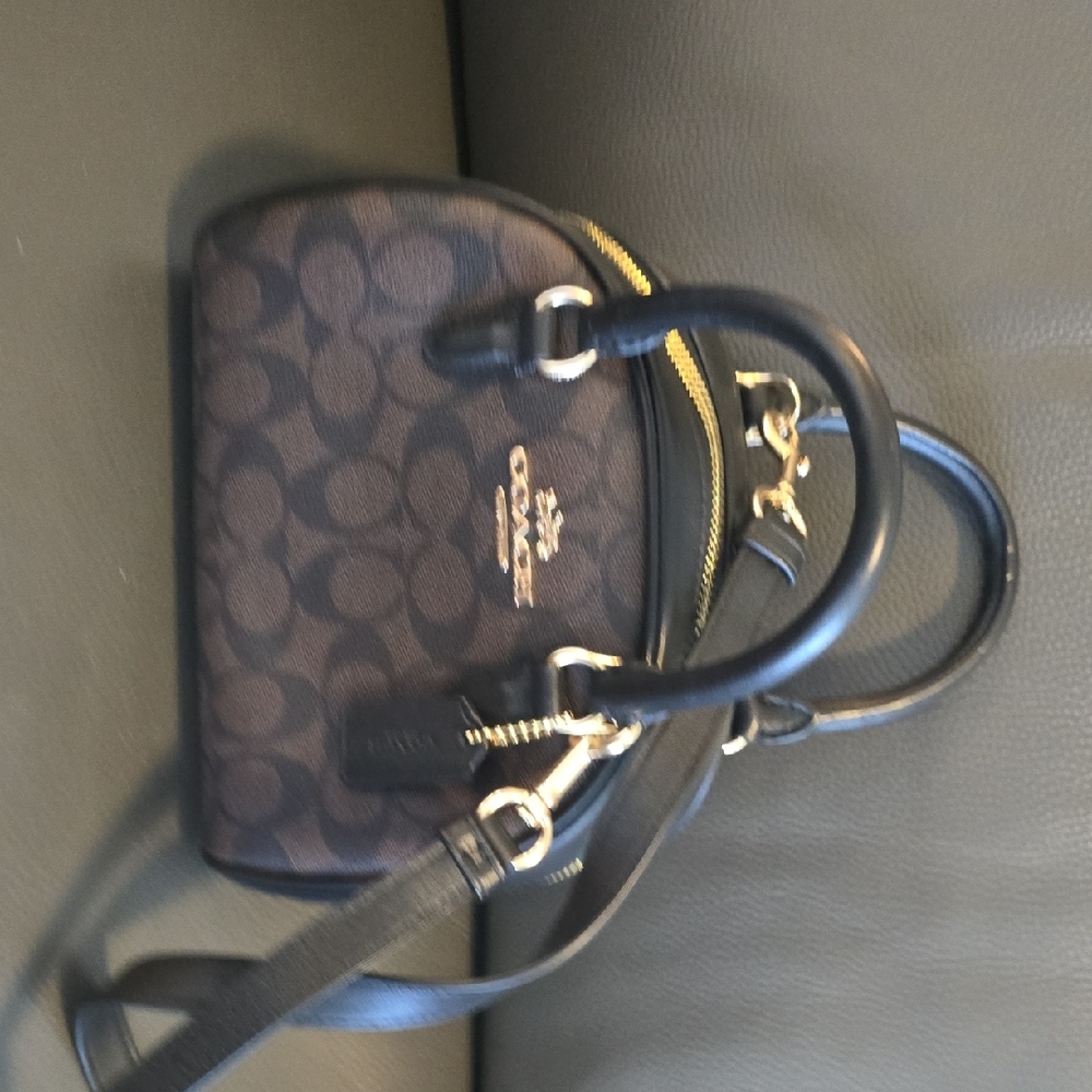 Coach Signature Black and Brown Mini Bag